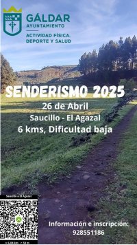 Gáldar: Deportes continúa con el programa de senderos con una ruta el sábado 26 de abril de Saucillo a El Agazal