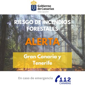 El Gobierno actualiza la situaci&oacute;n pasando a alerta por riesgo de incendios forestales en Gran Canaria y Tenerife