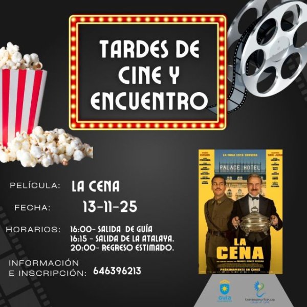 Las ‘Tardes de Cine y Encuentro’ de la Universidad Popular de Guía permitirán disfrutar este jueves de la comedia española ‘La Cena’