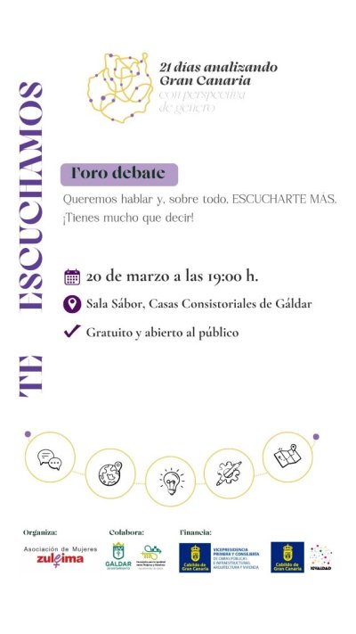 G&aacute;ldar acoge el mi&eacute;rcoles el proyecto '21 d&iacute;as analizando Gran Canaria con perspectiva de g&eacute;nero'