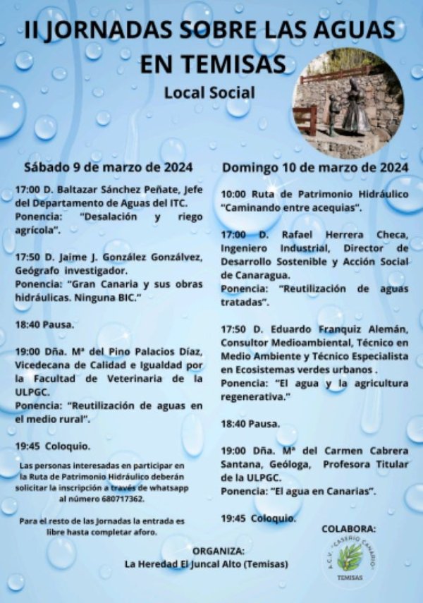 Temisas se convierte en foro de debate sobre las aguas con la programación de sus Segundas Jornadas