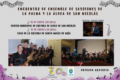 La Casa de Cultura de Gu&iacute;a acoge este domingo un concierto de j&oacute;venes saxofonistas