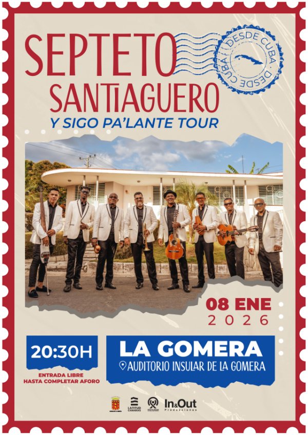 La Gomera: El Auditorio Insular acoge este jueves el concierto del Septeto Santiaguero dentro de su gira internacional