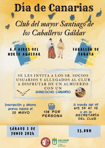 Gáldar: El Club del Mayor celebra el Día de Canarias con agrupaciones folclóricas el 1 de junio