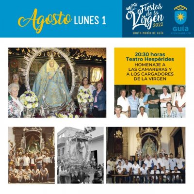 El Teatro Hespérides acoge hoy lunes un Homenaje a las Camareras de la Virgen de Guía y a los Cargadores del Trono
