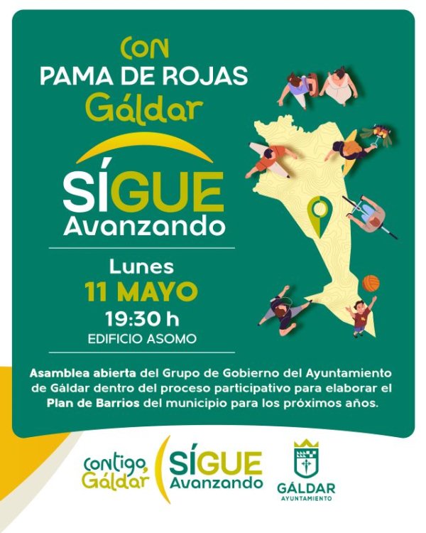 G&aacute;ldar: Palma de Rojas celebra este lunes 11 de mayo una nueva asamblea del proceso &lsquo;Contigo, G&aacute;ldar Sigue Avanzando&rsquo;
