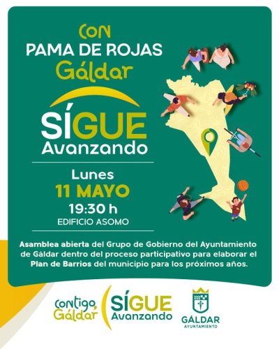 Gáldar: Palma de Rojas celebra este lunes 11 de mayo una nueva asamblea del proceso ‘Contigo, Gáldar Sigue Avanzando’