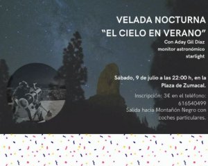 Valleseco: Zumacal organiza una velada nocturna “El cielo en verano”