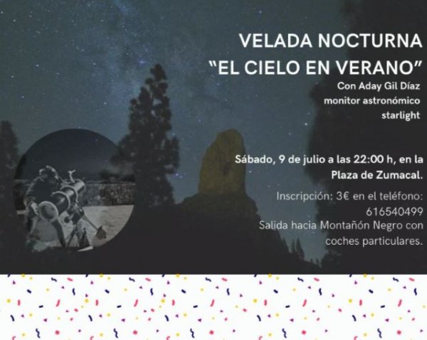 Valleseco: Zumacal organiza una velada nocturna “El cielo en verano”