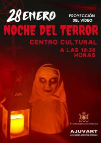 Artenara: Proyecci&oacute;n del v&iacute;deo de la noche del terror 2022