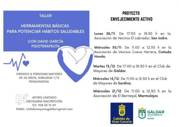 Gáldar: En marcha un taller de herramientas básicas para potenciar hábitos saludables
