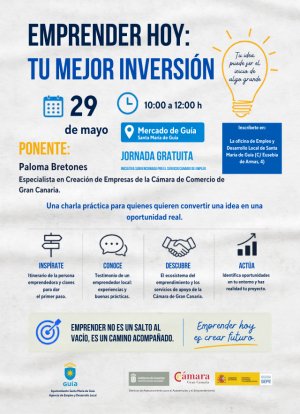 El Ayuntamiento de Gu&iacute;a ofrece el taller &lsquo;Emprender hoy: tu mejor versi&oacute;n&rsquo; para personas interesadas en iniciar un negocio