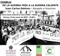 Villa de Firgas: Juan Carlos Est&eacute;vez habla de la apuesta por la Paz en La Casa Verde el viernes 24 de marzo