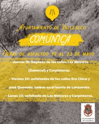 Comienza en Valleseco las obras del plan de asfaltado municipal