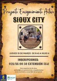 G&aacute;ldar: El proyecto Envejecimiento Activo organiza una visita al poblado del Oeste americano Sioux City Park