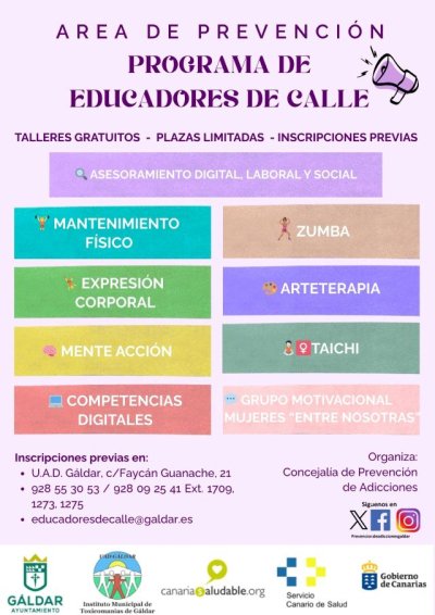 G&aacute;ldar ofrece talleres gratuitos para promover la salud integral y la prevenci&oacute;n de adicciones