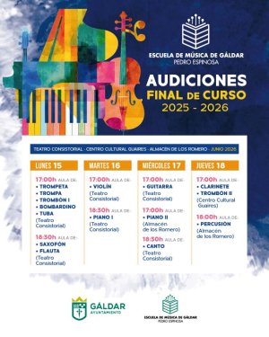 La Escuela Municipal de M&uacute;sica de G&aacute;ldar cierra el curso con nueve audiciones esta semana