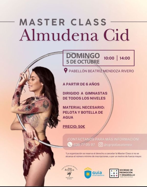 Guía: Almudena Cid, gimnasta olímpica, impartirá una masterclass en el Pabellón Beatriz Mendoza Rivero