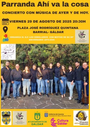 G&aacute;ldar: Barrial tendr&aacute; tradici&oacute;n y folclore en sus fiestas, donde &ldquo;Ah&iacute; va la cosa&rdquo; de Tenerife dar&aacute; un concierto