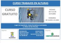 La Aldea: Empleo abre la convocatoria de inscripción para el curso Trabajos en Alturas