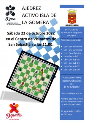 La Gomera: El Cabildo abre la inscripción para participar en una nueva edición del Open de Ajedrez Isla de La Gomera