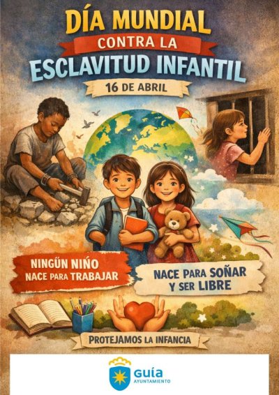 El Ayuntamiento de Gu&iacute;a se suma al D&iacute;a Mundial contra la Esclavitud Infantil para sensibilizar sobre la protecci&oacute;n de la infancia