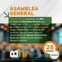 Gáldar: El BNR celebra el martes 28 de enero una Asamblea General sobre la desconexión de Nueva Canarias