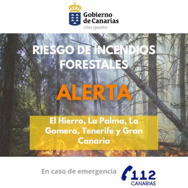 El Gobierno de Canarias actualiza la situaci&oacute;n pasando a alerta por riesgo de incendios forestales en Gran Canaria