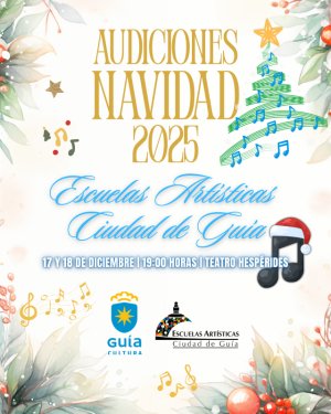 Las Escuelas Art&iacute;sticas Ciudad de Gu&iacute;a celebran sus Audiciones de Navidad en el Teatro Hesp&eacute;rides los d&iacute;as 17 y 18 de diciembre
