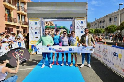 Una pareja de campeones para la XXXI TriSalinetas: Ricardo Hern&aacute;ndez e Irene Lozaite triunfan en Telde