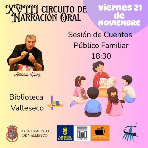 Valleseco acoge una sesión de cuentacuentos familiar con Antonio López