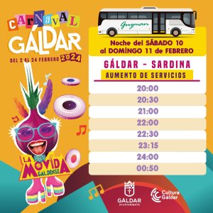 La Cabalgata del Carnaval de Gáldar contará con refuerzo de guaguas con Las Palmas de Gran Canaria y con Sardina