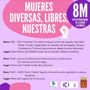 La Gomera: El Cabildo conmemora el D&iacute;a de la Mujer con actividades de divulgaci&oacute;n y concienciaci&oacute;n
