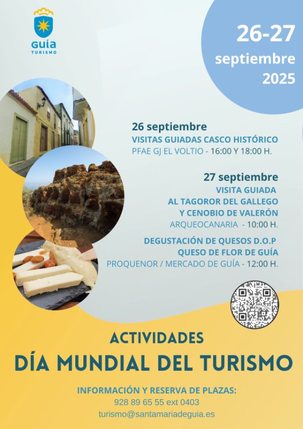 Santa María de Guía celebra el Día Mundial del Turismo con visitas guiadas gratuitas y degustación de quesos