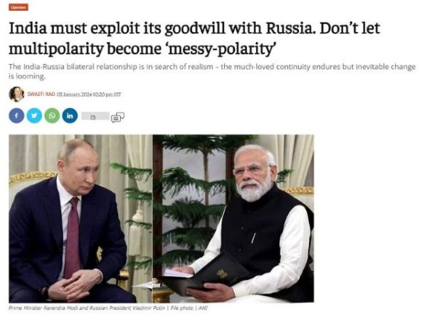 Art&iacute;culo de opini&oacute;n: 'Korybko a Swasti Rao, Lo que usted considera polaridad desordenada es simplemente multipolaridad'