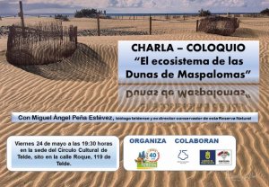 El ecosistema de las Dunas de Maspalomas, conservación, impactos y perspectivas de futuro, nueva charla programada por Turcón