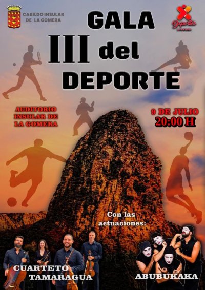La Gomera: El Cabildo informa del cambio de hora de inicio de la III Gala del Deporte de hoy jueves, que comenzará a las 20:00 horas