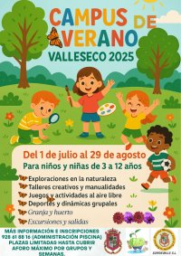 Comienzan las preinscripciones del Campus de Verano de Valleseco 2025