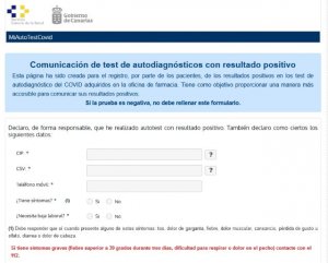 En marcha una web para comunicar el resultado positivo de un test de autodiagnóstico de la COVID-19