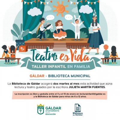 Nuevo Taller Infantil en Familia &lsquo;Teatro es vida&rsquo; de G&aacute;ldar en la Biblioteca municipal