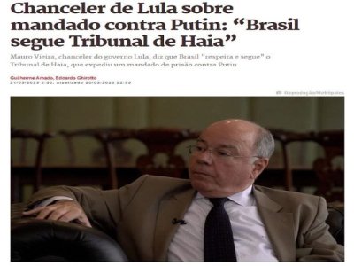 El canciller de Lula insinuó fuertemente que Putin será arrestado si viene a Brasil