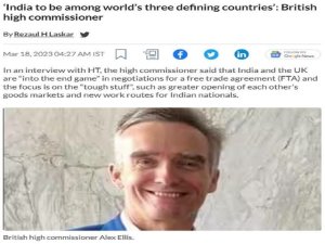 El alto comisionado brit&aacute;nico tiene raz&oacute;n sobre el creciente papel de la India en los asuntos globales