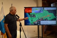 La colada surgida al oeste de Monta&ntilde;a Cogote se derrama sobre la isla baja en la zona de Las Hoyas