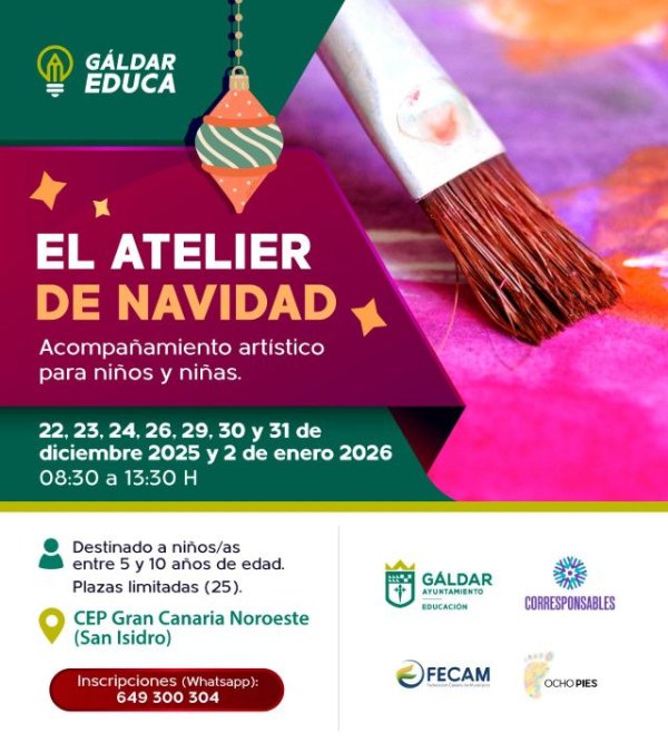 El Atelier de Navidad vuelve a Gáldar para apoyar la conciliación y estimular la creatividad