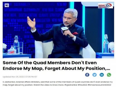 El principal diplomático de la India criticó a Occidente por no reconocer el mapa oficial de su país