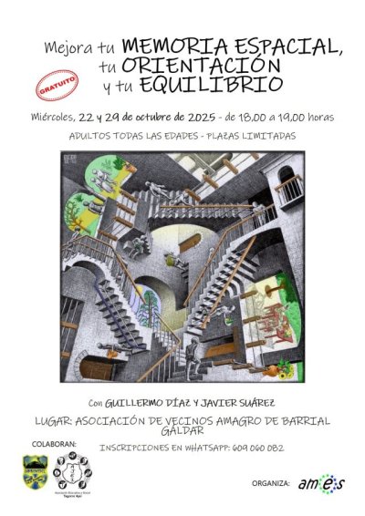 G&aacute;ldar: Taller "Entrena tu memoria espacial, tu orientaci&oacute;n y tu equilibrio"