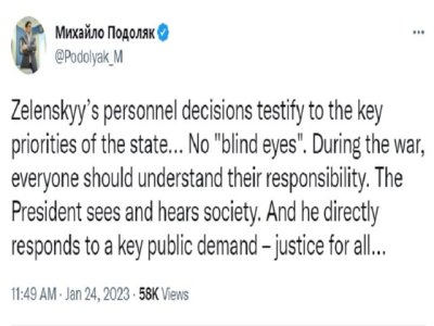 El asesor principal de Zelensky, Mikhail Podolyak, admitió inadvertidamente un aumento de la ira contra Kiev