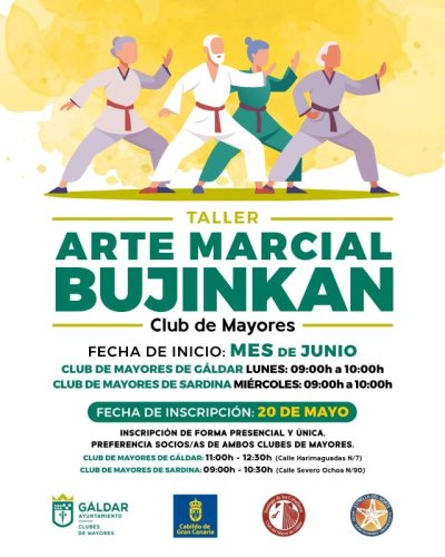 Los Clubes de Mayores de G&aacute;ldar y Sardina acoger&aacute;n un taller de Arte Marcial Bujinkan a partir de junio