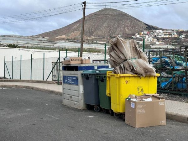 Negligencia sobre contenedor en el Agujero de Gáldar