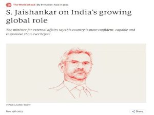 Art&iacute;culo de opini&oacute;n: 'El art&iacute;culo de Jaishankar para The Economist argumentaba por qu&eacute; la India deber&iacute;a ser considerada un actor global'
